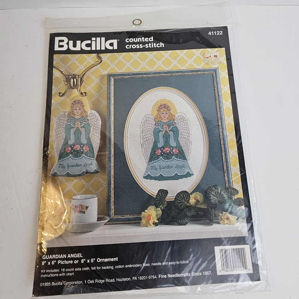 Bucilla Guardian Angel Cross Stitch Kit NIP Cottagecore Granny Gift Nostalgia - Picture 6 of 7